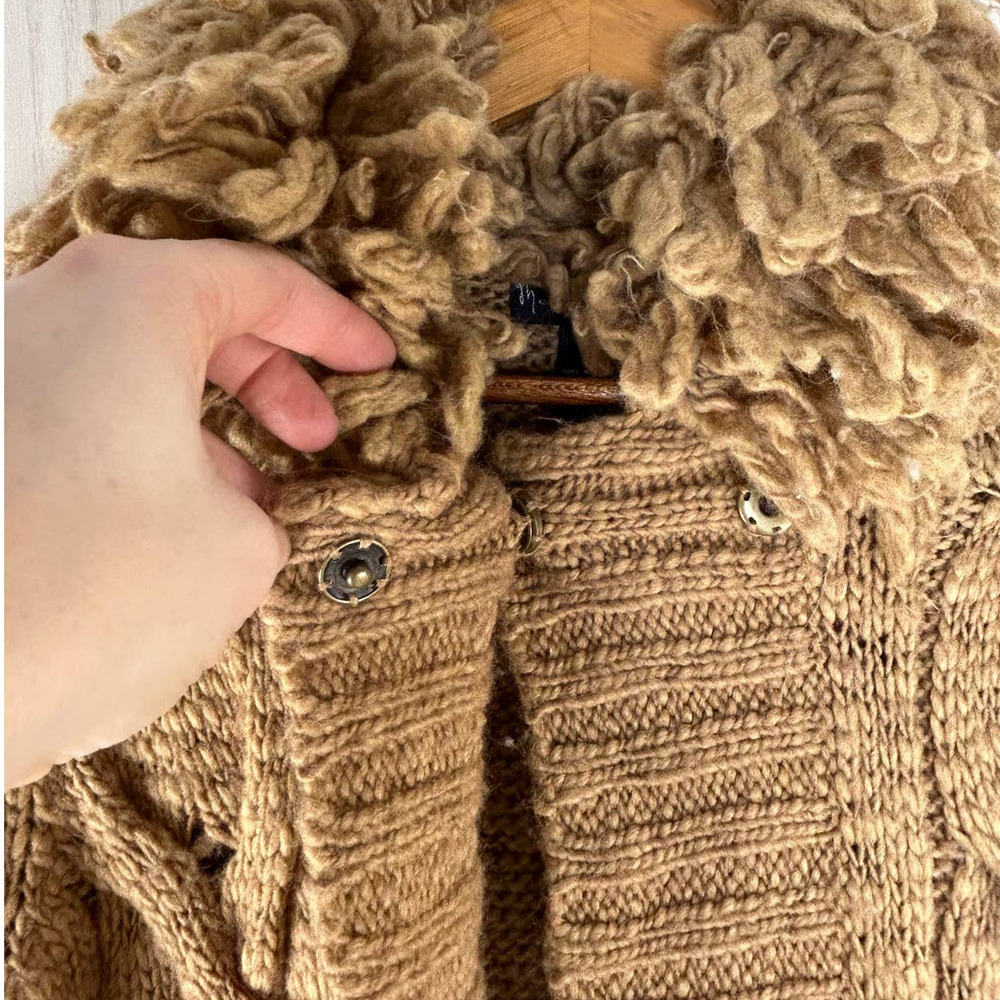 Mercer & Madison Cardigan Sweater Women's Size L Camel Tan Wool Blend Coatigan - Picture 4 of 10